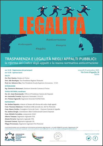 La legalità e la trasparenza nei pubblici appalti. Un seminario per tutti.